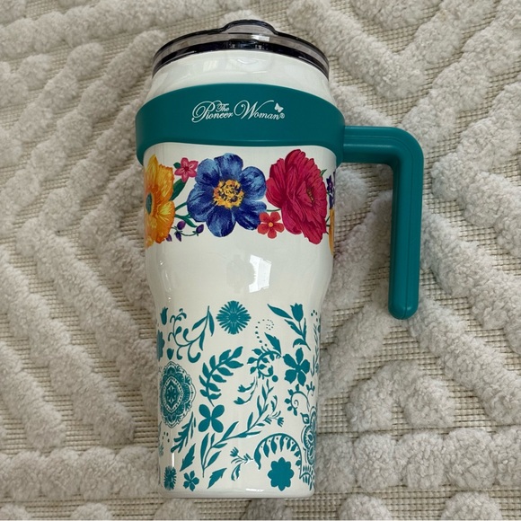 The Pioneer Woman 40 oz Brilliant Blooms Stainless Steel Tumbler, White - Picture 2 of 8